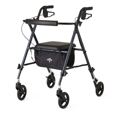 Medline Superlight Aluminum Rollator, Smoky Blue, 6", 1/EA